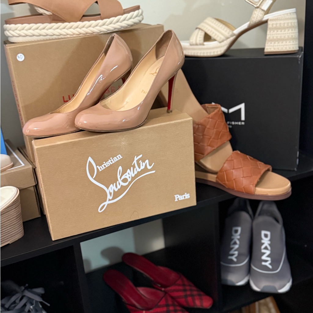 Christian Louboutin Beige Patent Leather Heels